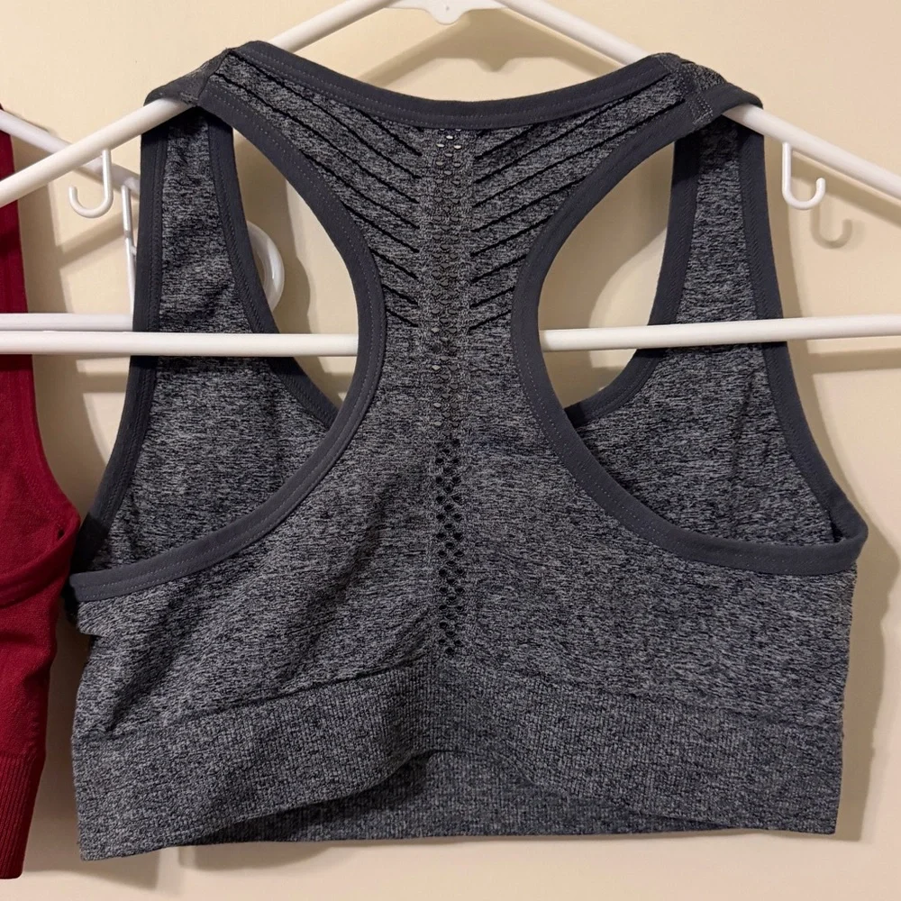 2 Layer8 Qwick-Dry Padded Sports Bras | Maroon & Grey - Picture 9 of 13